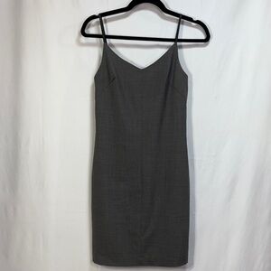 🪥 nwt 2000s vintage GAP Gray wool blend  Backless with leather straps dress: